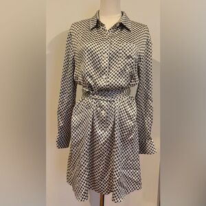 Thakoon Geometric Long Sleeve 100% Silk Dress